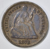 1872 SEATED HALF DIME  ORIG AU/UNC