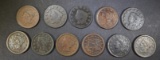 LOT OF 11 MIXED DATE LARGE CENTS:
