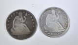 1853 & 58-S SEATED LIBERTY HALF DOLLARS