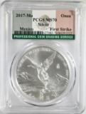 2017-MO MEXICO SILVER ONZA PCGS MS-70 FIRST STRIKE