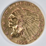1926 $2.5 GOLD INDIAN  AU