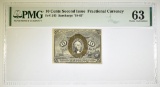 10 CENTS 2nd ISSUE FRACTIONAL CURRENCY PMG 63