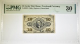 10 CENTS 3rd ISSUE FRACTIONAL CURRENCY PMG 30