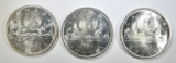 3-1965 CANADIAN SILVER DOLLARS