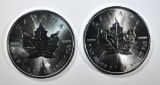 2-2015 CANADA 1oz SILVER CANADA MAPLE LEAF COINS