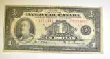 1935 $1 CANADA  NOTE PRINTED IN FRENCH