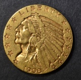 1908 $5 GOLD INDIAN XF