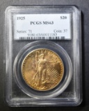 1925 $20 SAINT GAUDENS GOLD PCGS MS-63