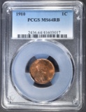 1910 LINCOLN CENT  PCGS MS-64 RB
