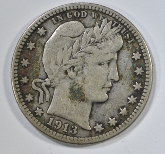 1913-D BARBER QUARTER VF