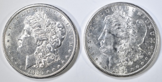 1880-S & 1881-S MORGAN DOLLARS BU