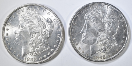 1885 & 1898 MORGAN DOLLARS BU