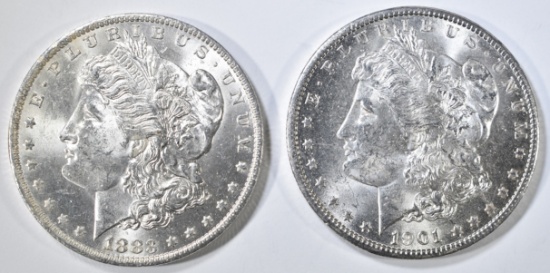 1883-O & 1901-O MORGAN DOLLARS BU