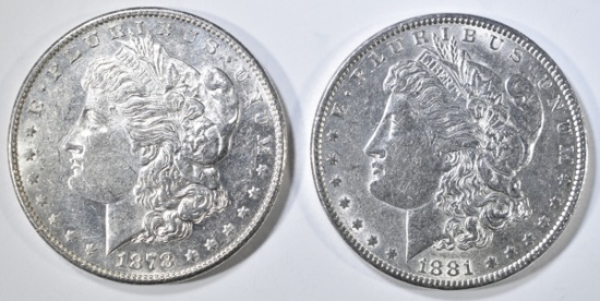 1878-S & 1881 MORGAN DOLLARS AU/BU