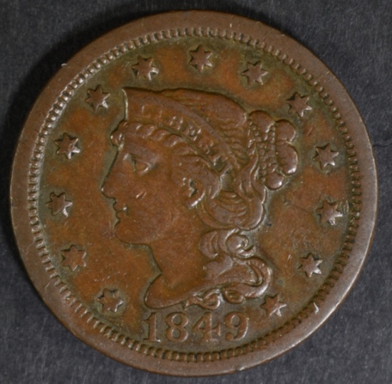 1849 LARGE CENT  XF