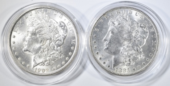 1883 & 1902-O MORGAN DOLLARS BU