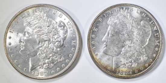 2-CH BU 1887 MORGAN DOLLARS