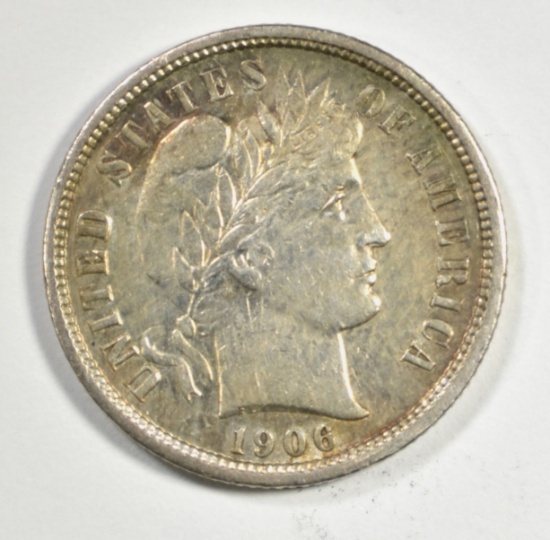 1906-S BARBER DIME AU