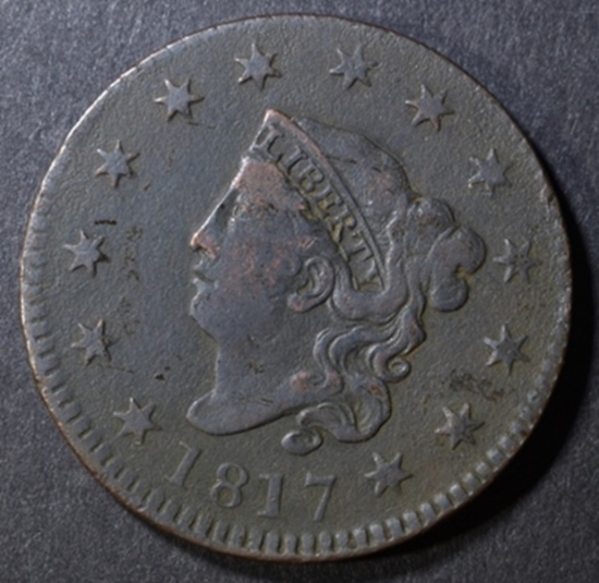 1817 LARGE CENT VF