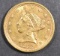 1853 $2.5 GOLD LIBERTY AU