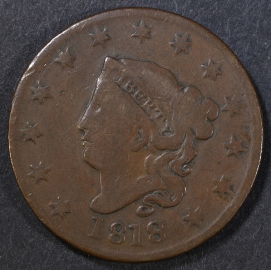 1818 LARGE CENT FINE