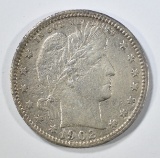 1902-S BARBER QUARTER  VF/XF SOME SURFACE ISSUES