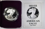 1990 PROOF AMERICAN SILVER EAGLE ORIG BOX/COA