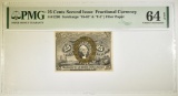 25 CENTS 2nd ISSUE FRACTIONAL CURRENCY PMG 64 EPQ
