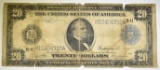 1914 $20 FEDERAL RESERVE NOTE LOW GRADE