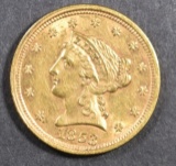 1853 $2.5 GOLD LIBERTY AU