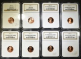 LOT OF 8 NGC GRADED LINCOLN CENTS: