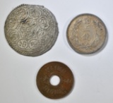 LOT OF 3 FOREIGN COINS:
