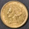 1856 GOLD $2.5 LIBERTY  NICE BU
