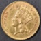 1878 GOLD $3 PRINCESS  BU