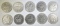 (10) 1892 COLUMBIAN COMMEM HALF DOLLARS AU BU