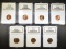 LOT OF 7 NGC GRADED LINCOLN CENTS: