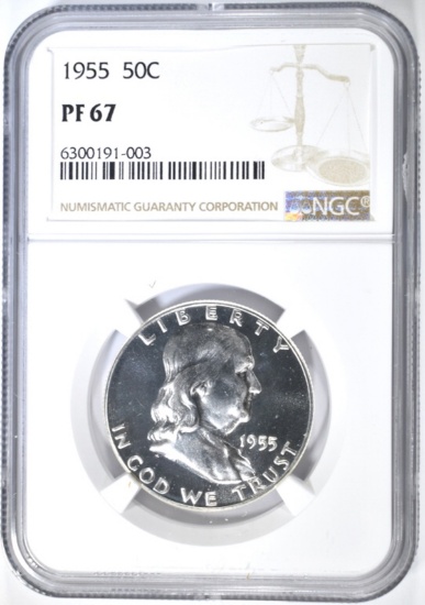 1955 FRANKLIN HALF DOLLAR NGC PF-67