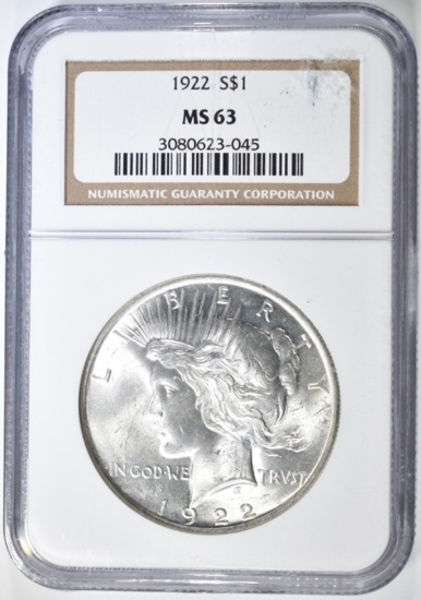 1922 PEACE DOLLAR NGC MS-63