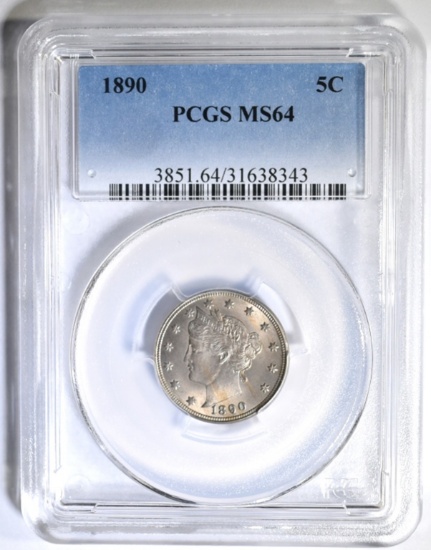 1890 LIBERTY NICKEL PCGS MS-64