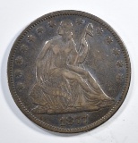 1877 SEATED LIBERTY HALF DOLLAR VF/XF
