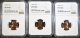 1956, 62, 63 LINCOLN CENTS NGC PF-67 RD