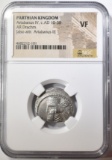 AD 10-38 ARTABANUS IV, AR DRACHM  NGC VF