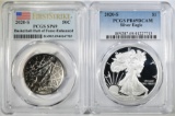 LOT OF 2 2020-S PCGS GRADED COINS:
