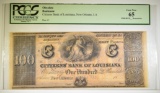 18__ $100 CITIZENS BANK OF LOUISIANA PCGS 65