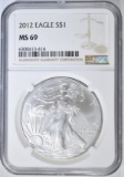2012 AMERICAN SILVER EAGLE NGC MS 69