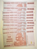 10-CU BANK OF ZIMBABWE 5 BILLION DOLLAR NOTES