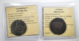 LOT OF 2 ANCIENT COINS: ATRIBUTED