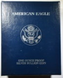 2001-W PROOF AMERICAN SILVER EAGLE ORIG BOX/COA