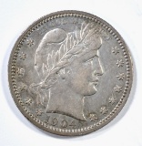 1904-O BARBER QUARTER CH AU