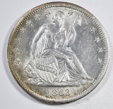 1863-S SEATED LIBERTY HALF DOLLAR CH BU